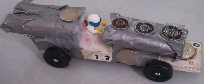 side of Pinewood Derby car